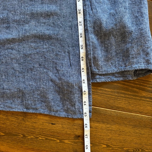 J. Jill Pure Jill Linen Blend Midi Dress Asymmetrical Hem Blue Size Small - Picture 10 of 10